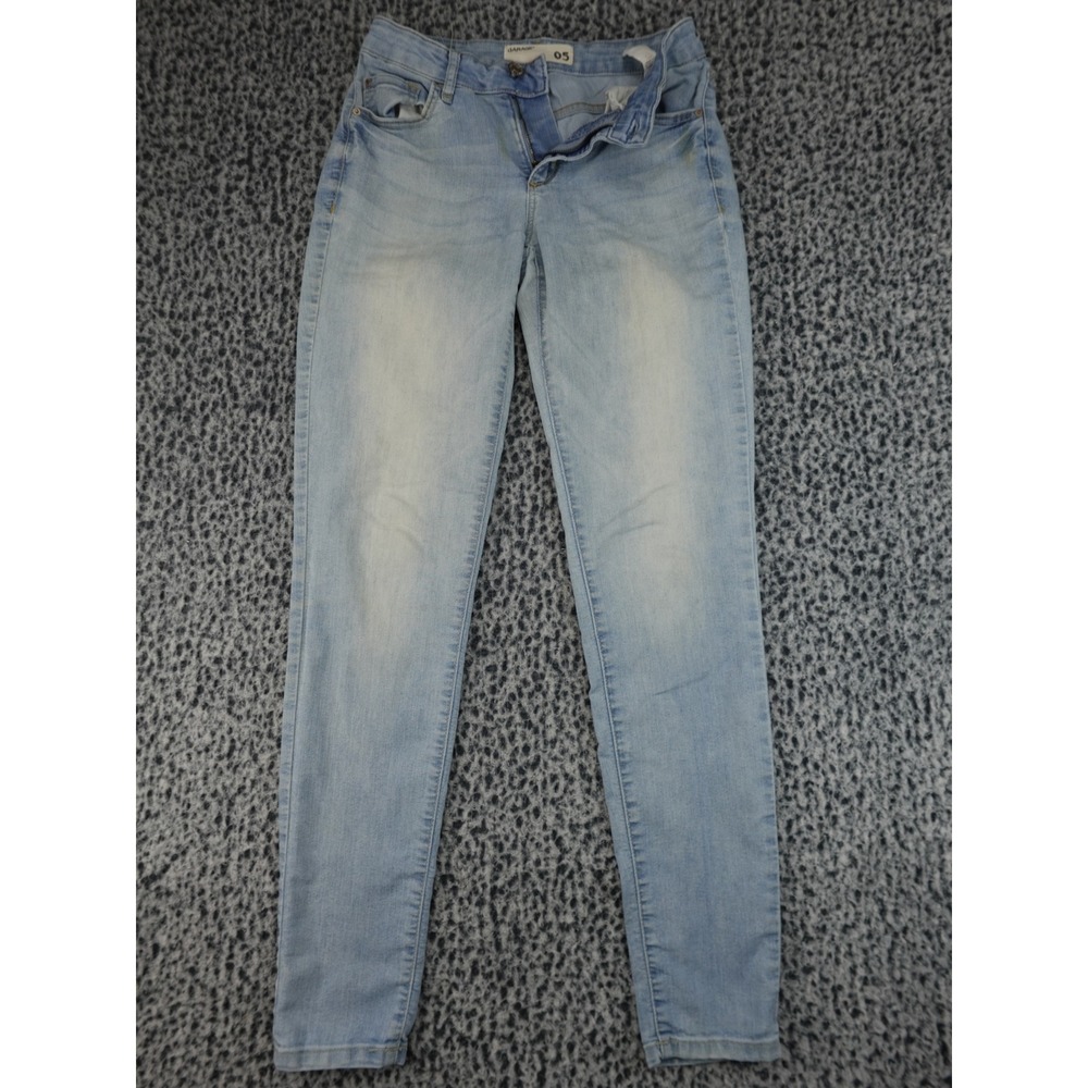 Garage Skinny Jeans Womens 05 Light Wash Blue Mid Rise Denim‎ Stretch Pants